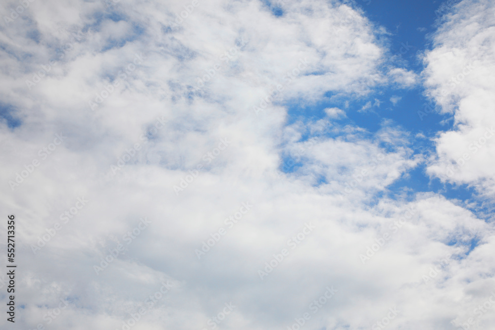 Picturesque view of beautiful blue sky with fluffy clouds Picturesque view of beautiful blue sky with fluffy clouds
