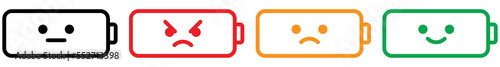 battery icon set emoticon. style symbol for app, vector illustration