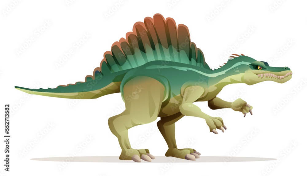 Spinosaurus dinosaur vector illustration isolated on white background ...