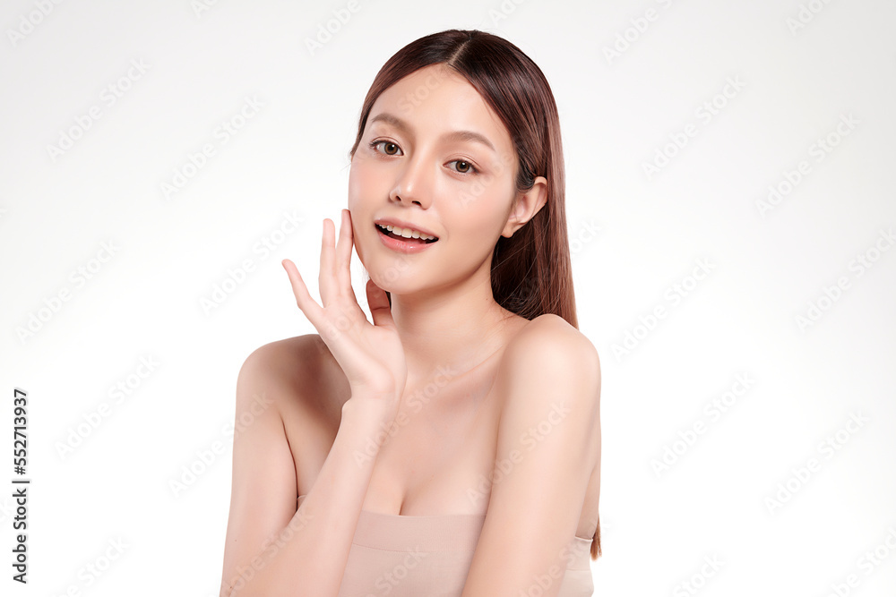Beautiful young asian woman with clean fresh skin on white background, Face care, Facial treatment, Cosmetology, beauty and spa, Asian women portrait. Beautiful young asian woman with clean fresh skin on white background, Face care, Facial treatment, Cosmetology, beauty and spa, Asian women portrait.