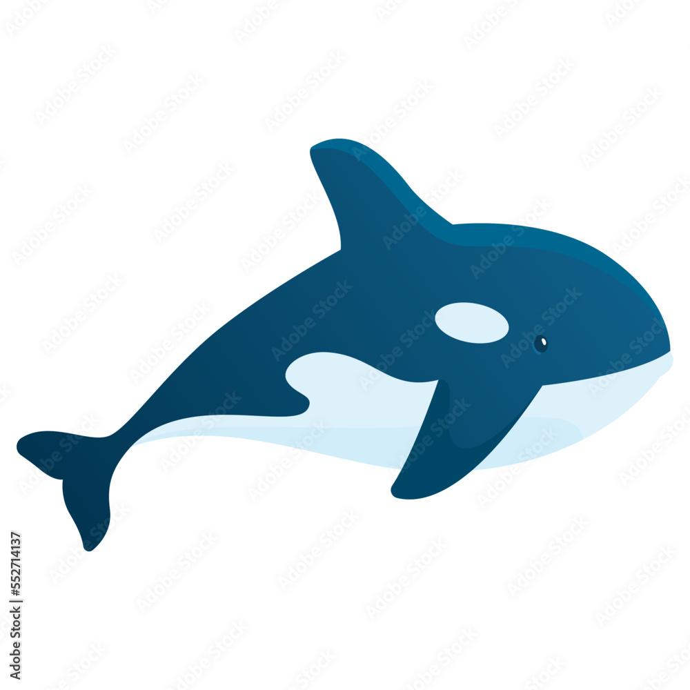 Fototapeta premium cute sea animal illustration with gradient color