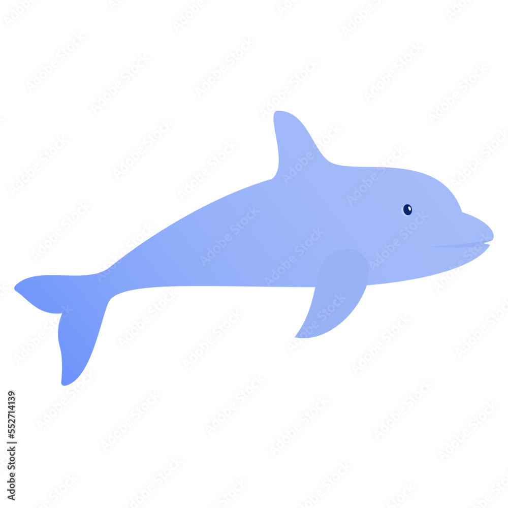 cute sea animal illustration with gradient color cute sea animal illustration with gradient color