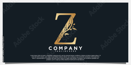 letter Z logo design with olive icon unique concept