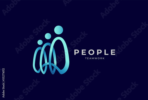 People logo design, Community human Logo template, vector illustration