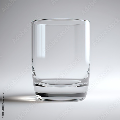 Vaso de vidrio vacio sobre fondo gris photo