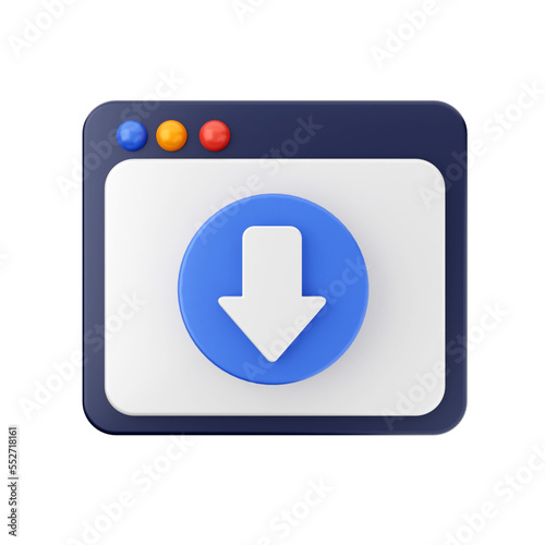 download file data 3d render icon illustration