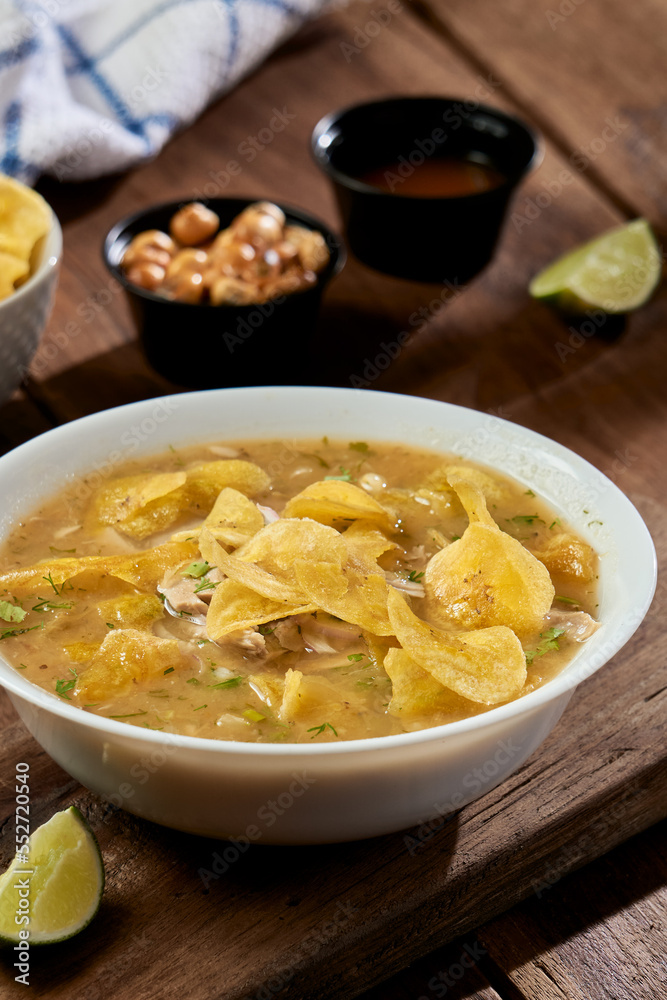 Typical food. Delicious encebollado fish stew from Ecuador traditional food from the house of national dishes. Ecuadorian food Typical food. Delicious encebollado fish stew from Ecuador traditional food from the house of national dishes. Ecuadorian food