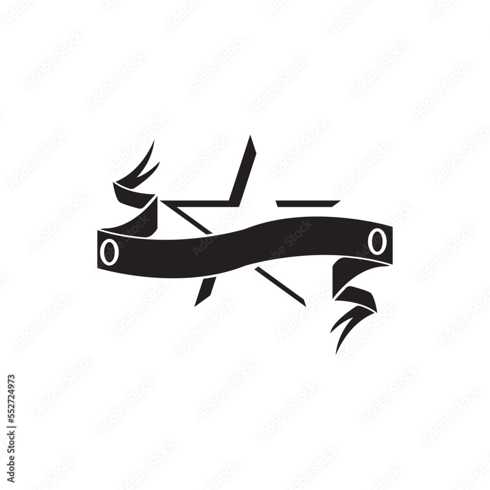 ribbon icon vector illustration logo design