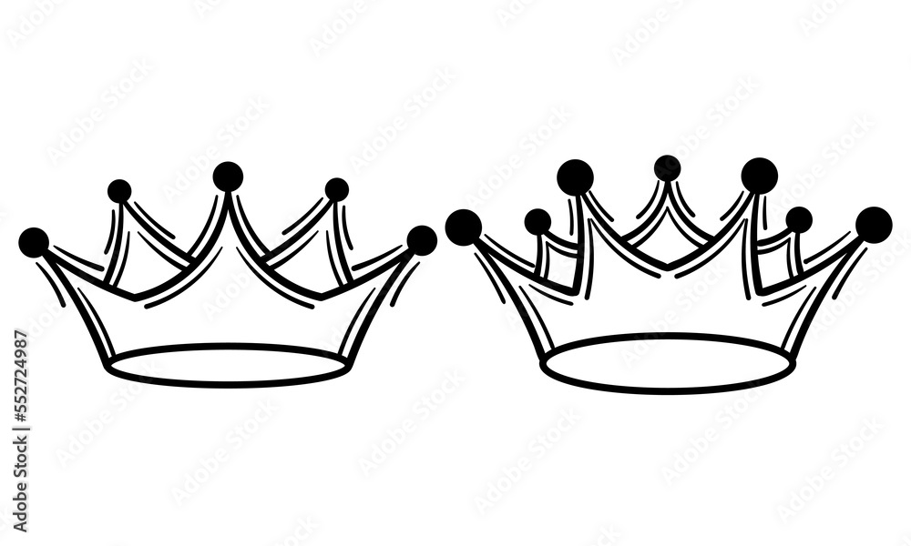 hand drawn crown on a white background hand drawn crown on a white background