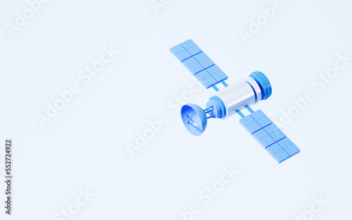 A satellite in the white background, 3d rendering.
