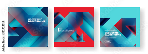 Set of abstract backgrounds. Overlapping geometric elements composition. Vector Illustration For Wallpaper, Banner, Background, Card, Book Illustration, landing page © antishock