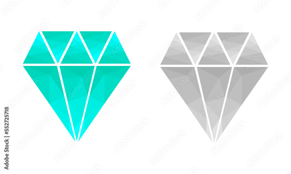 diamond illustration in low poly style on a white background diamond illustration in low poly style on a white background