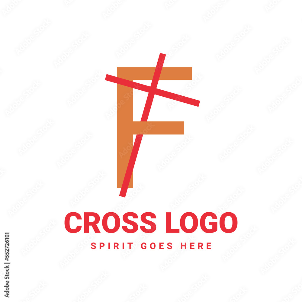 Fototapeta premium letter F initial cross vector logo design