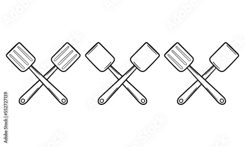 spatula hand drawn illustration on white background