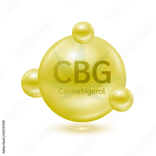 Marijuana extract Cannabigerol (CBG) isolated on white background. Vector EPS10. Alternative herbs. Medical and scientific concepts.