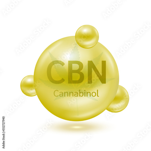 Marijuana extract Cannabinol (CBN) isolated on white background. Vector EPS10. Alternative herbs. Medical and scientific concepts.