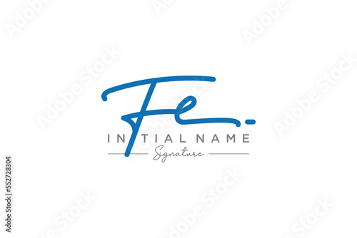 Initial FE signature logo template vector. Hand drawn Calligraphy lettering Vector illustration. 