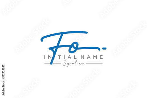Initial FO signature logo template vector. Hand drawn Calligraphy lettering Vector illustration. 