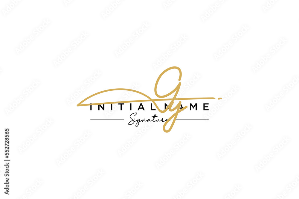Initial GY signature logo template vector. Hand drawn Calligraphy lettering Vector illustration.
