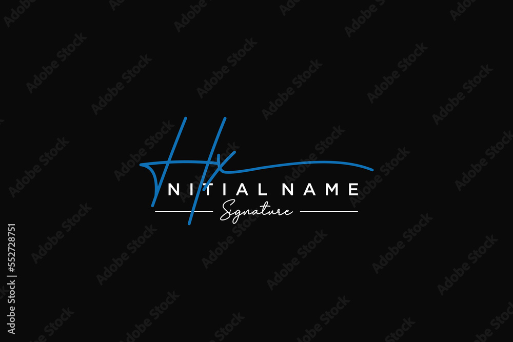 Initial HX signature logo template vector. Hand drawn Calligraphy lettering Vector illustration.
