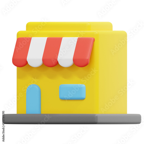 shop 3d render icon illustration