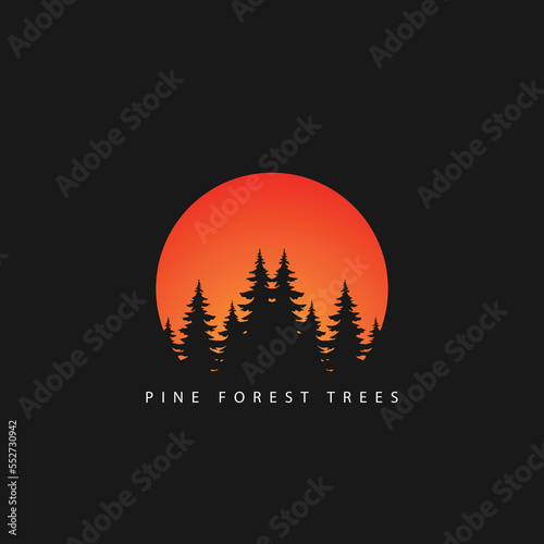 Pine tree logo design vector image  © bamban