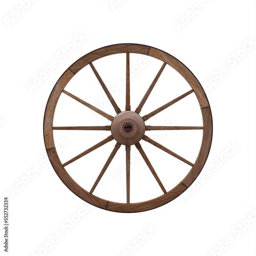 wooden Wagon wheel isolated