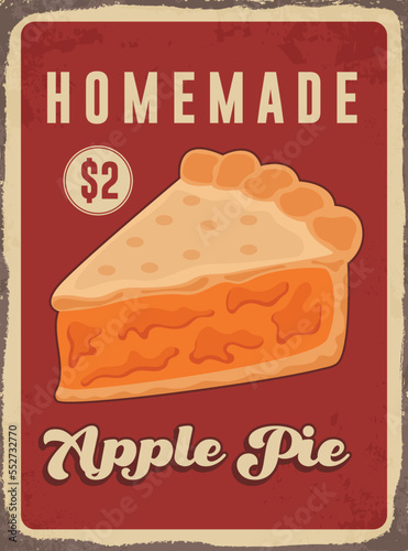 Apple pie retro bakery signs vintage advertisement promo poster vector
