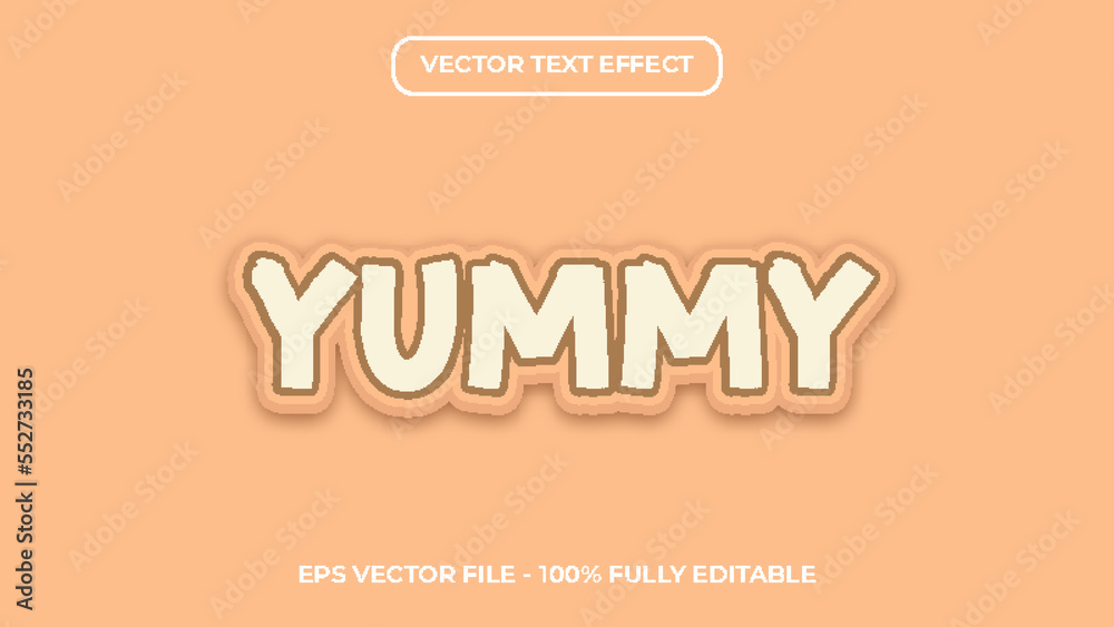 Editable text effect yummy for food illustration Editable text effect yummy for food illustration