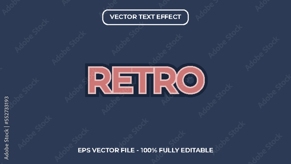 Editable text effect with retro concept vector design Editable text effect with retro concept vector design