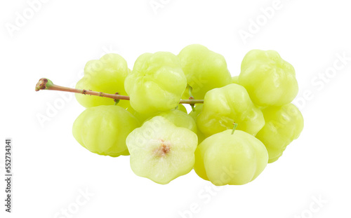 Star Gooseberry bunch (Phyllanthus acidus) fruit isolated on transparent png photo