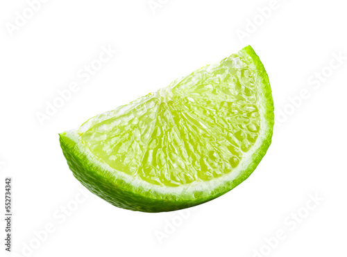 Juicy slice of lime isolated on transparent png