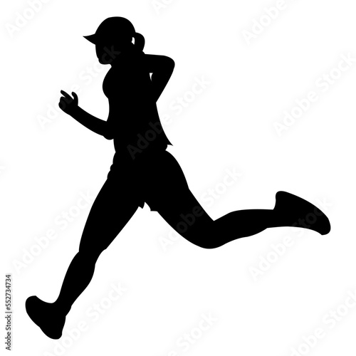 Running Girl Silhouete Vector photo