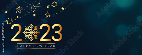 premium 2023 new year winter season banner with snowflake