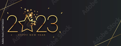 elegant new year 2023 event banner with bursting star