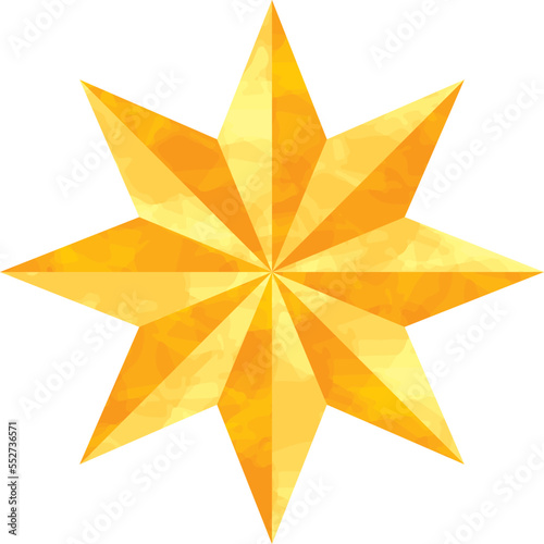 水彩風　八角の星