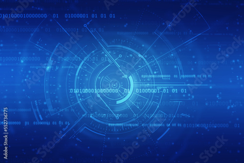 Binary Code Background, Digital Abstract technology background, flowing number one and zero text in binary code format in technology background. Internet Big data Concept