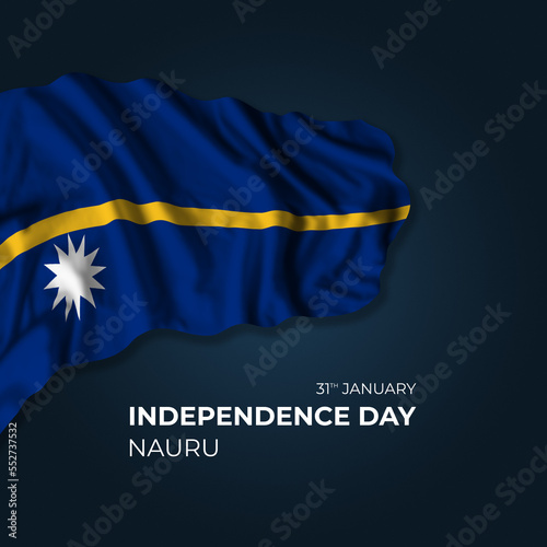 Nauru independence day greetings card with flag