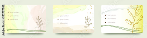 オリーブの木　抽象的な空　土ベクターイラストデザインの　テンプレート背景　壁紙　カードセット