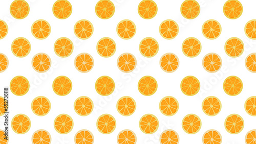 Fresh Orange seamless pattern in the world isolate on PNG transparent background.