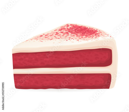 Red velvet cake isolated on white background