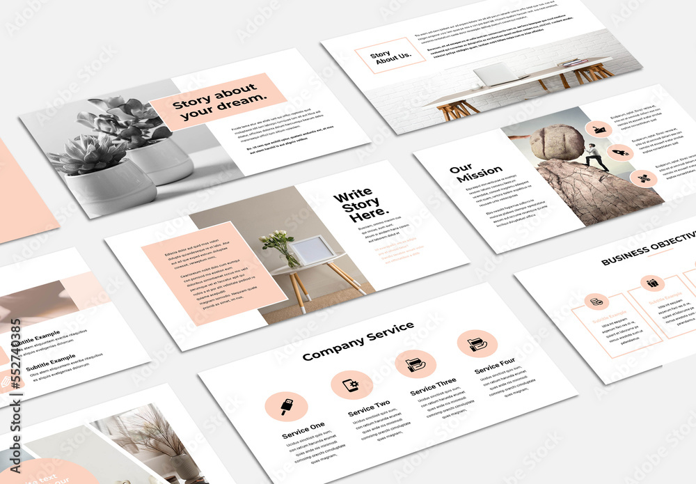 Clean Minimal Presentation Layout Stock Template | Adobe Stock