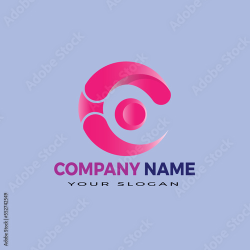 C modern abstract 3d letter logo design templet