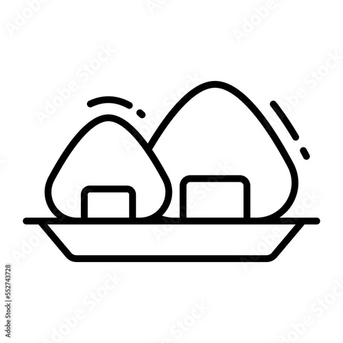 An icon of onigiri in modern and trendy style
