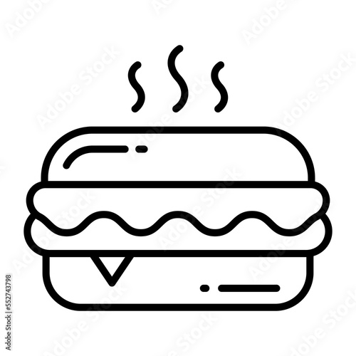 Hot dog sandwich vector icon design in trendy style