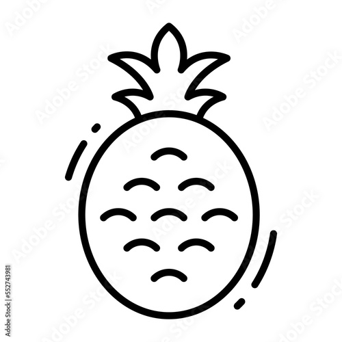 Pineapple vector icon, nutritious food