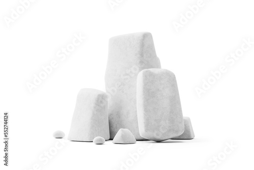 Photography White garden decoration stone isolated on png 3d background of smooth granite nature rock gray concrete material concept or grey boulder natural rough texture and grunge mineral geology zen marble