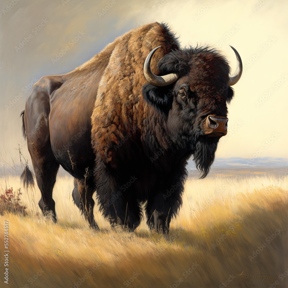 Buffalo on the plains, American Bison, Majestic Animal