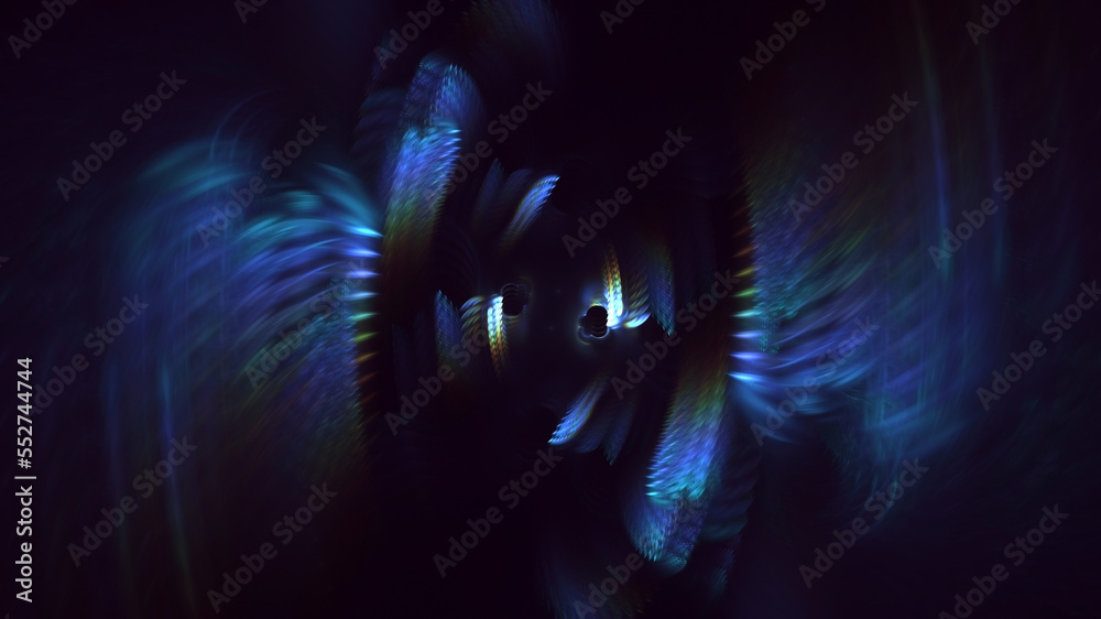 3D rendering abstract colorful fractal light background