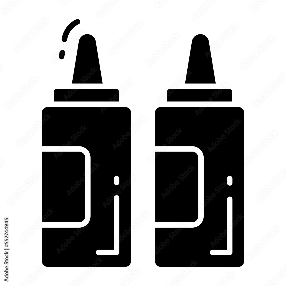 A beautiful vector design of sauce bottle in trendy style A beautiful vector design of sauce bottle in trendy style